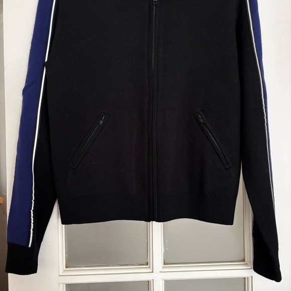 Kokun Cashmere Bamboo Black Zip Cardigan Track Jacket Ski Sweater Small - Picture 4 of 13